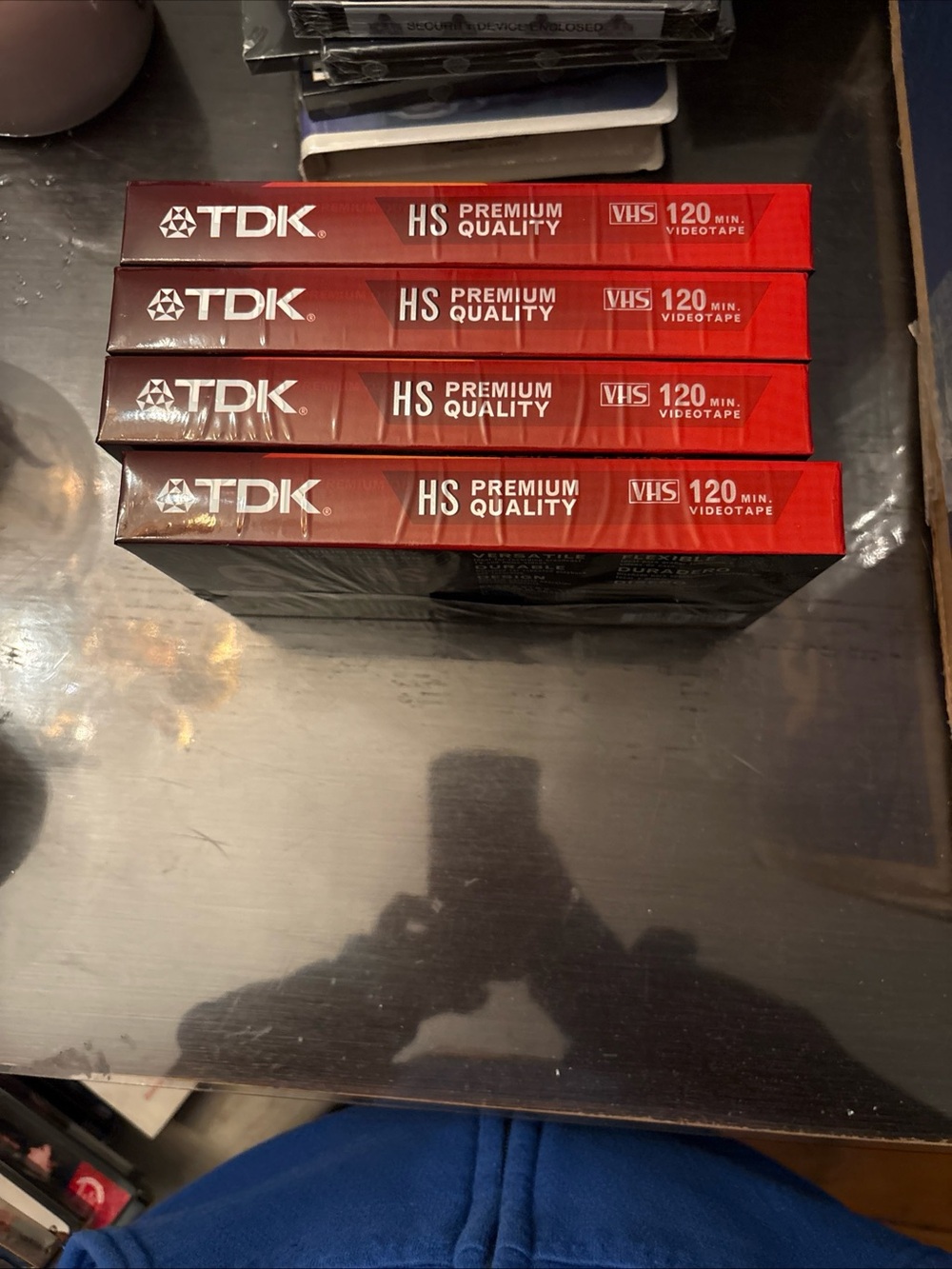 TDK HS Premium Quality VHS 120min Videotapes - 4 tapes